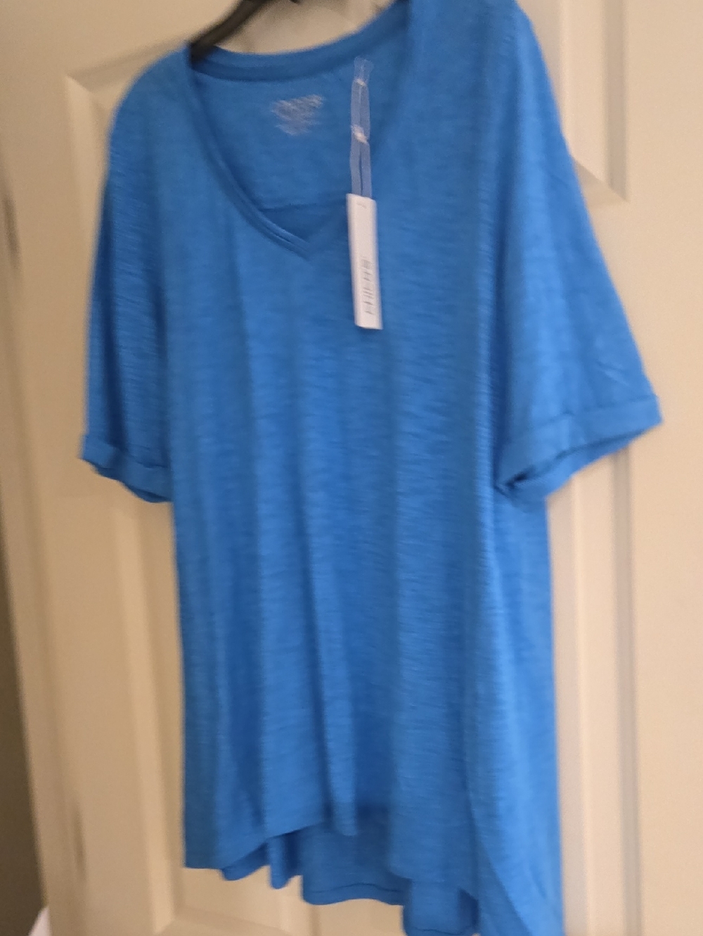 Chico's V-Neck Short Sleeve Tee in Poolside Blue